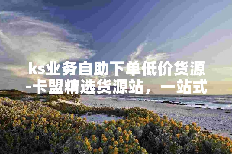 ks业务自助下单低价货源-卡盟精选货源站，一站式供应优质一手资源