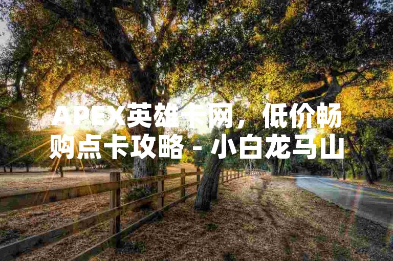 APEX英雄卡网，低价畅购点卡攻略 - 小白龙马山公司 - 快手特惠