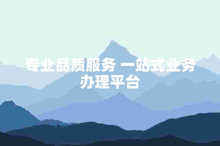 专业品质服务 一站式业务办理平台