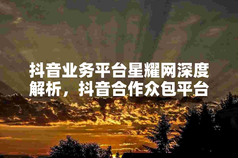抖音业务平台星耀网深度解析，抖音合作众包平台星耀网实时资讯！2025必备-微信自助 - 淘宝800元助力得金币了 - 微信提升访客量工具下载