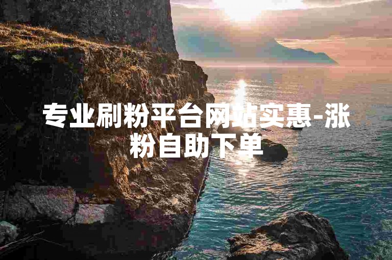 专业刷粉平台网站实惠-涨粉自助下单