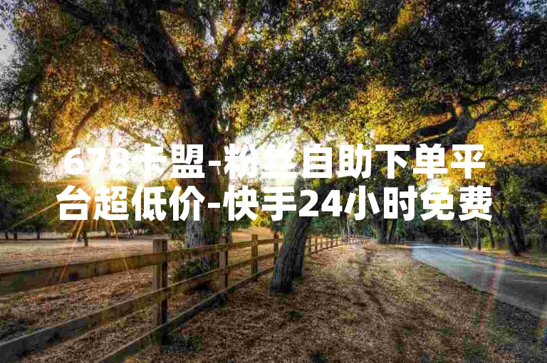678卡盟-粉丝自助下单平台超低价-快手24小时免费下单-点赞自助业务