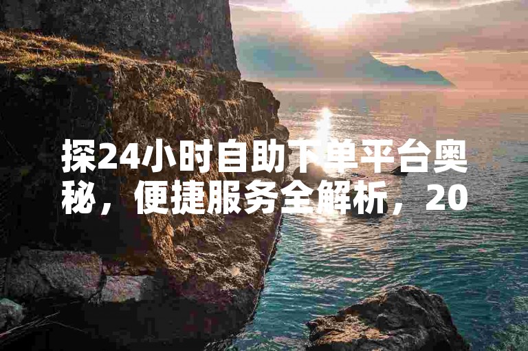 探24小时自助下单平台奥秘，便捷服务全解析，2024必备攻略！
