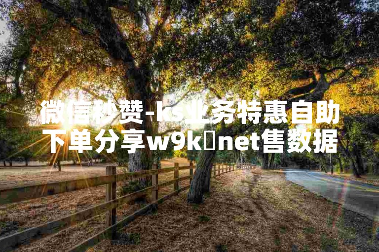 微信秒赞-ks业务特惠自助下单分享w9k婰net售数据