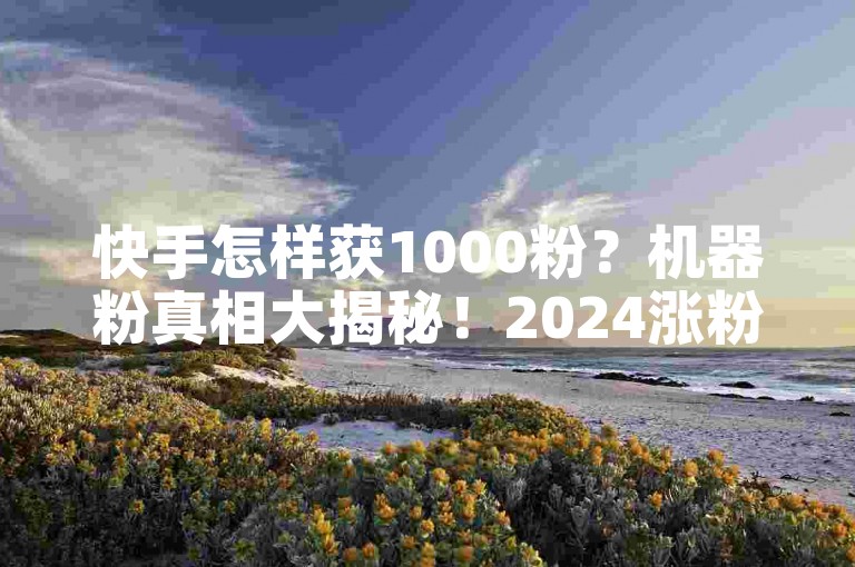 快手怎样获1000粉？机器粉真相大揭秘！2024涨粉攻略必看