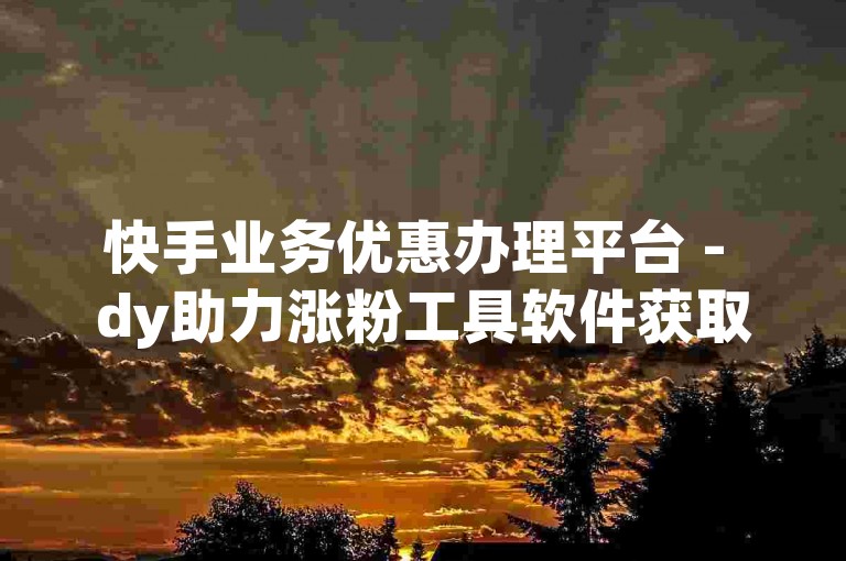 快手业务优惠办理平台 - dy助力涨粉工具软件获取