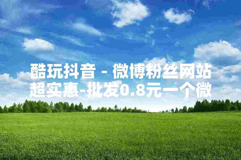 酷玩抖音 - 微博粉丝网站超实惠-批发0.8元一个微信号，可自主改密！