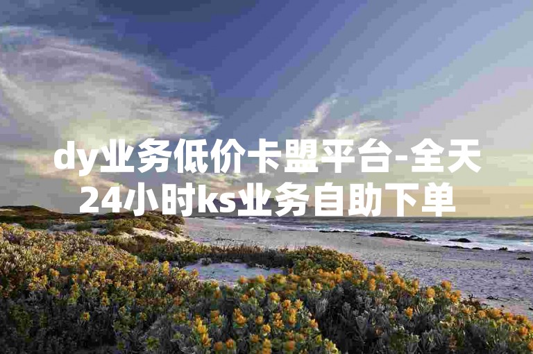 dy业务低价卡盟平台-全天24小时ks业务自助下单