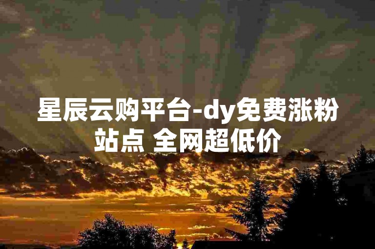 星辰云购平台-dy免费涨粉站点 全网超低价