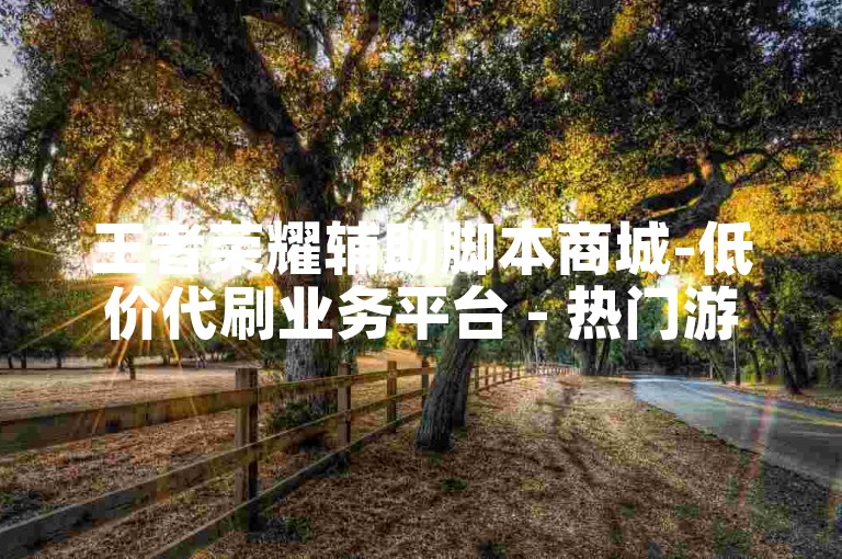 王者荣耀辅助脚本商城-低价代刷业务平台 - 热门游戏资源超低价 - 快手点赞免费领