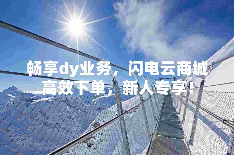 畅享dy业务，闪电云商城高效下单，新人专享！