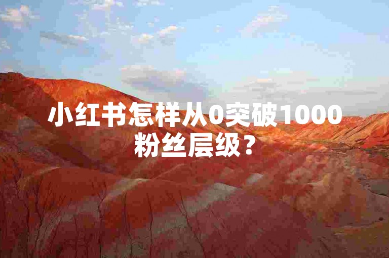 小红书怎样从0突破1000粉丝层级?
