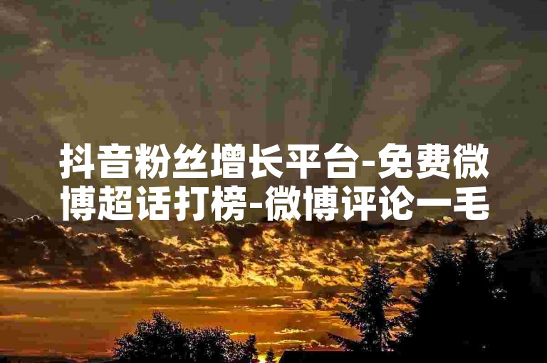 抖音粉丝增长平台-免费微博超话打榜-微博评论一毛一千-联盟微博黄V 一年