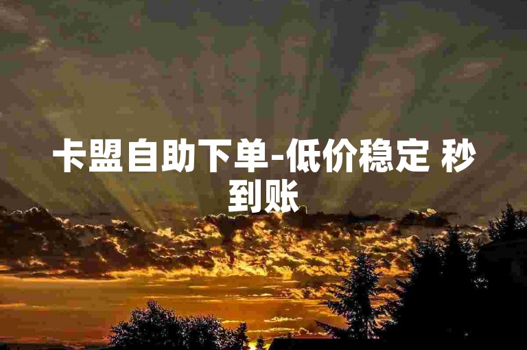 卡盟自助下单-低价稳定 秒到账