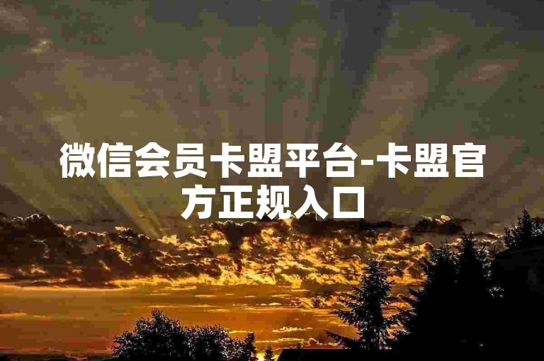 微信会员卡盟平台-卡盟官方正规入口