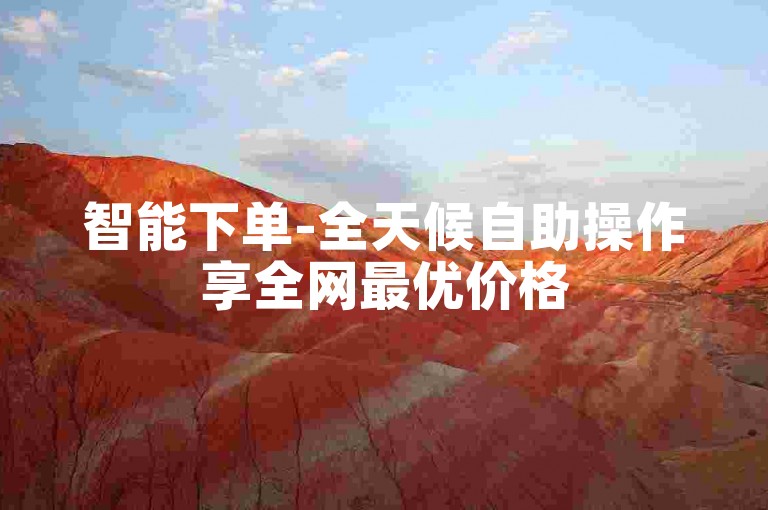 智能下单-全天候自助操作享全网最优价格