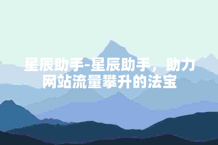 星辰助手-星辰助手，助力网站流量攀升的法宝