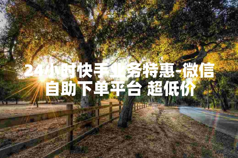 24小时快手业务特惠-微信自助下单平台 超低价