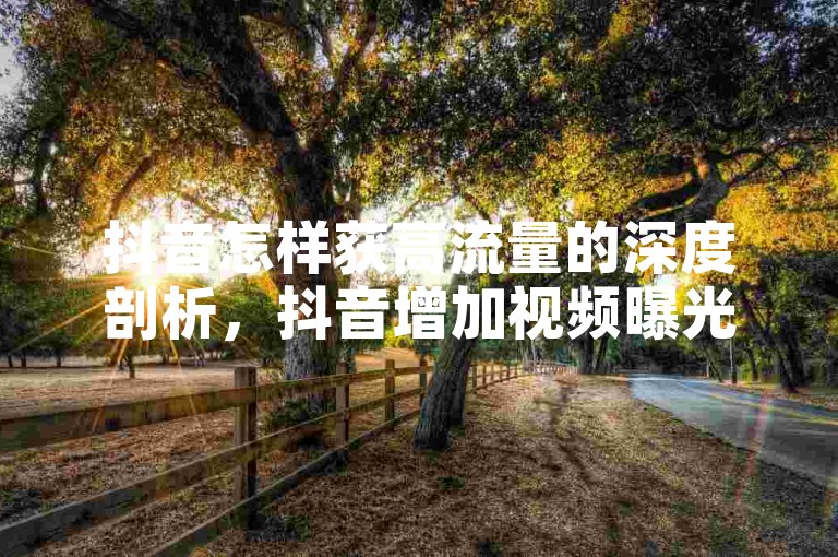 抖音怎样获高流量的深度剖析，抖音增加视频曝光方法汇总！2024必备