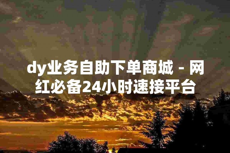 dy业务自助下单商城 - 网红必备24小时速接平台