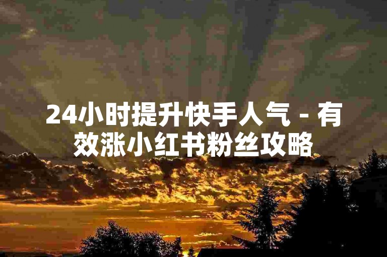 24小时提升快手人气 - 有效涨小红书粉丝攻略