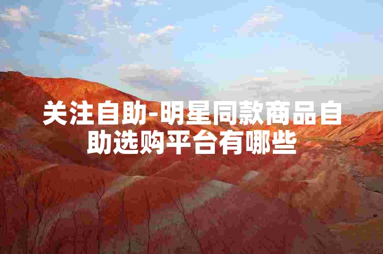 关注自助-明星同款商品自助选购平台有哪些