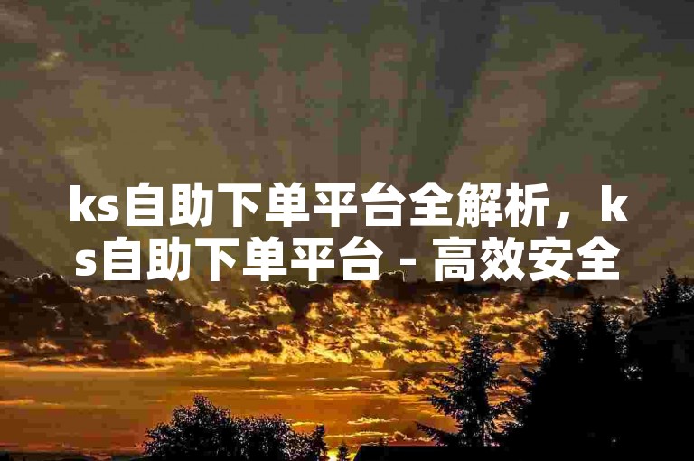 ks自助下单平台全解析，ks自助下单平台 - 高效安全的ks自助下单体验！2025必知