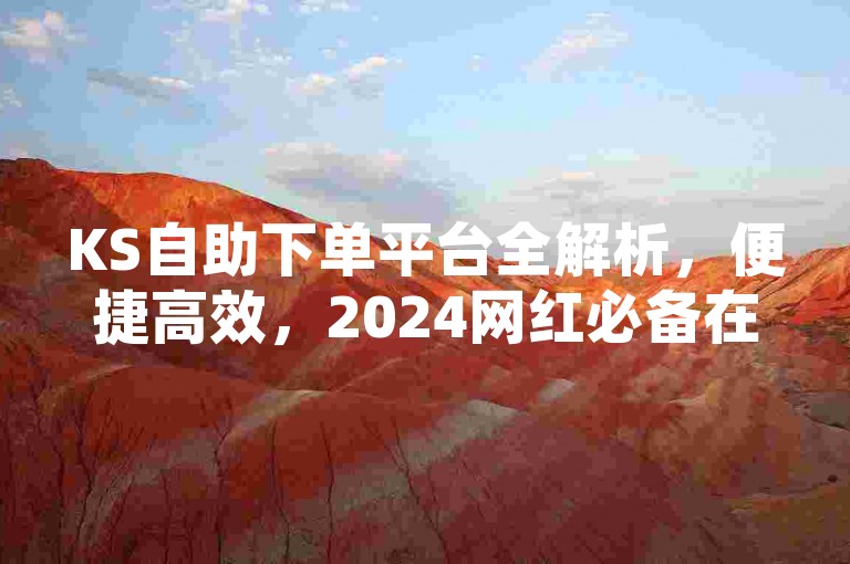 KS自助下单平台全解析，便捷高效，2024网红必备在线下单神器揭秘！