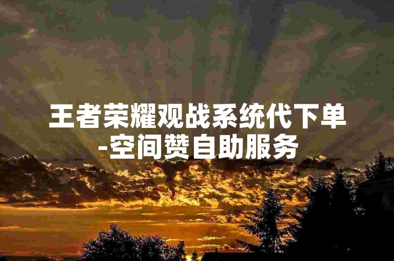 王者荣耀观战系统代下单-空间赞自助服务