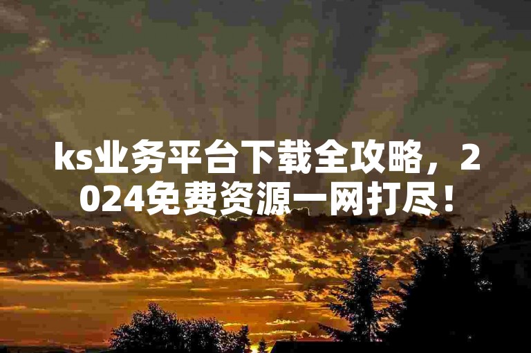 ks业务平台下载全攻略，2024免费资源一网打尽！