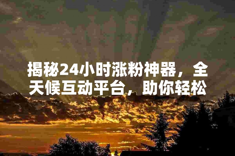 揭秘24小时涨粉神器，全天候互动平台，助你轻松吸睛！