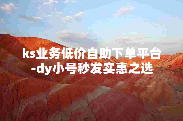 ks业务低价自助下单平台-dy小号秒发实惠之选