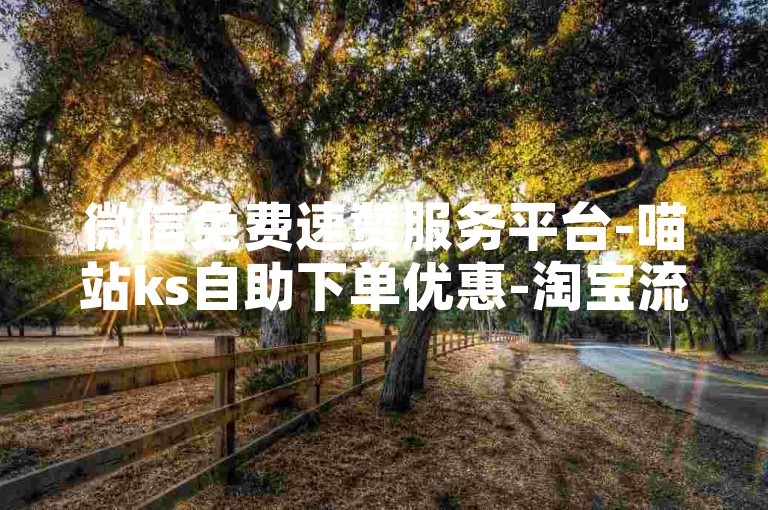 微信免费速赞服务平台-喵站ks自助下单优惠-淘宝流量提升工具-游戏辅助站点