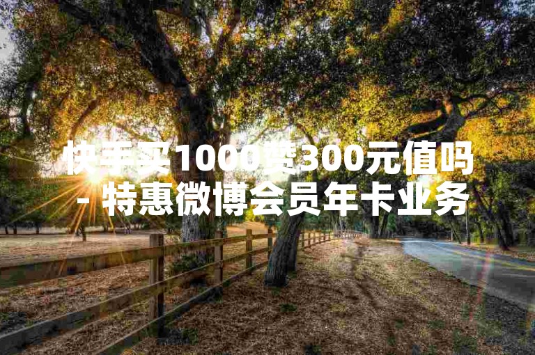 快手买1000赞300元值吗 - 特惠微博会员年卡业务