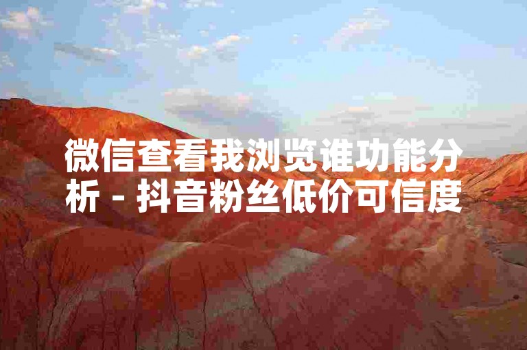 微信查看我浏览谁功能分析 - 抖音粉丝低价可信度探究
