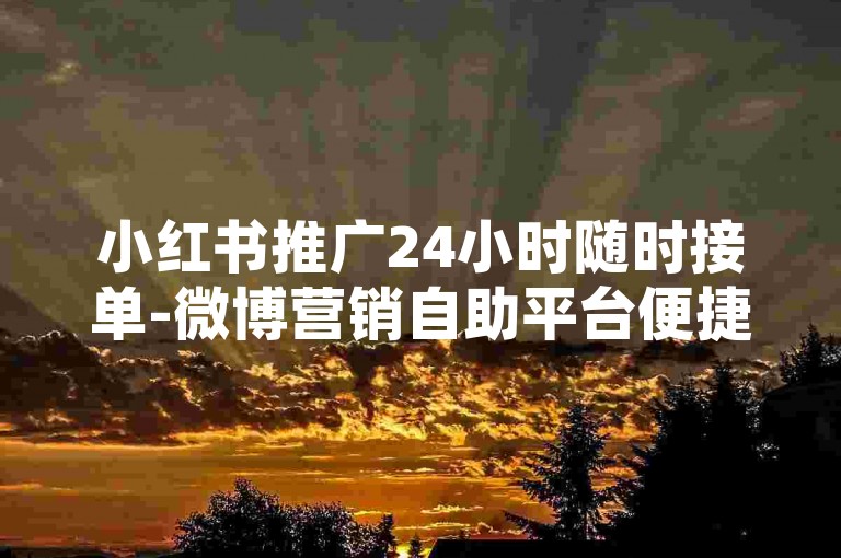 小红书推广24小时随时接单-微博营销自助平台便捷下单