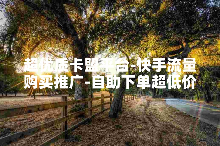 超优质卡盟平台-快手流量购买推广-自助下单超低价-快手助力点赞