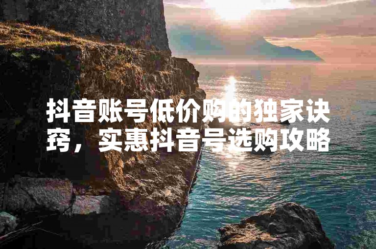 抖音账号低价购的独家诀窍，实惠抖音号选购攻略 安心又省钱！2025必备