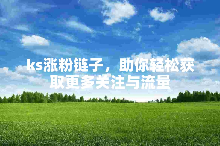 ks涨粉链子，助你轻松获取更多关注与流量