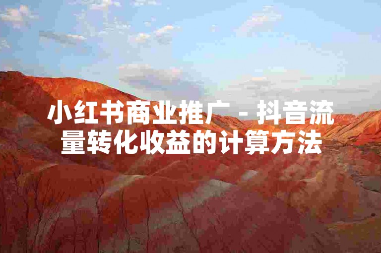 小红书商业推广 - 抖音流量转化收益的计算方法