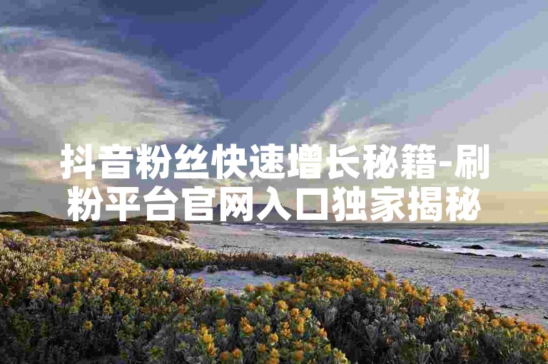 抖音粉丝快速增长秘籍-刷粉平台官网入口独家揭秘