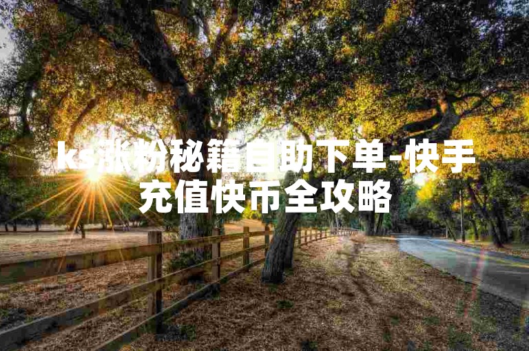 ks涨粉秘籍自助下单-快手充值快币全攻略
