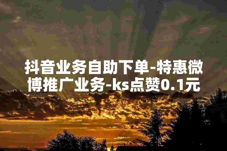 抖音业务自助下单-特惠微博推广业务-ks点赞0.1元100个-快手充值5元1万快币