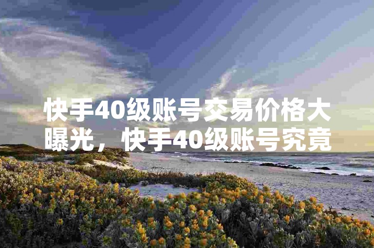 快手40级账号交易价格大曝光，快手40级账号究竟值多少钱！2025速看-