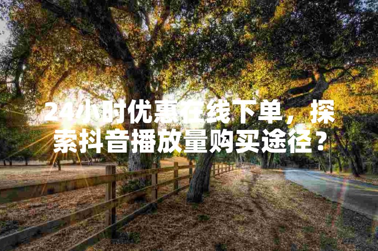 24小时优惠在线下单，探索抖音播放量购买途径？