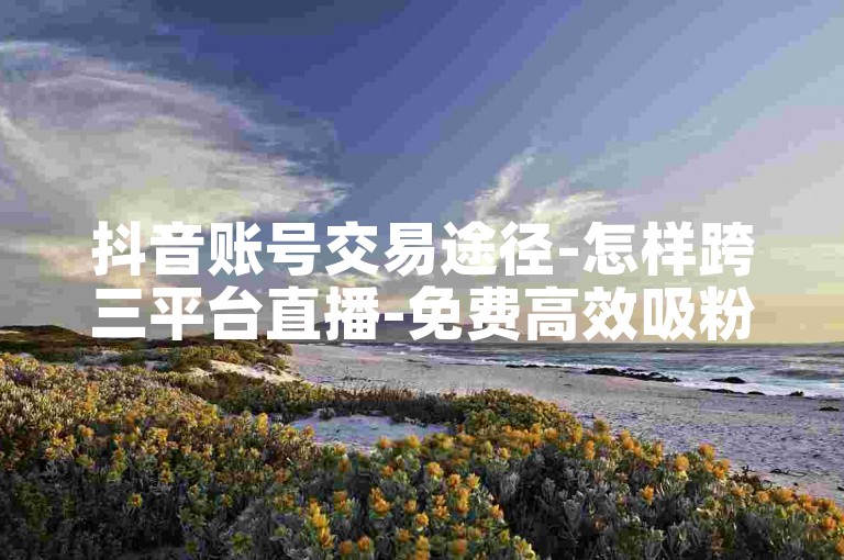 抖音账号交易途径-怎样跨三平台直播-免费高效吸粉工具-抖音买赞0.1元50个