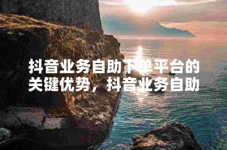 抖音业务自助下单平台的关键优势，抖音业务自助下单平台，智能便捷订单管理！新手专享！