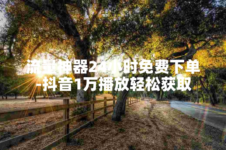 流量神器24小时免费下单-抖音1万播放轻松获取