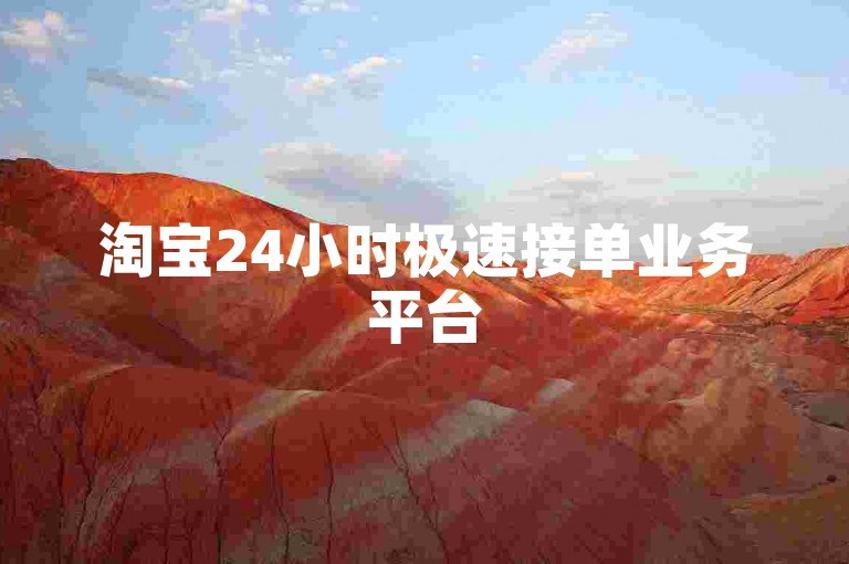 淘宝24小时极速接单业务平台