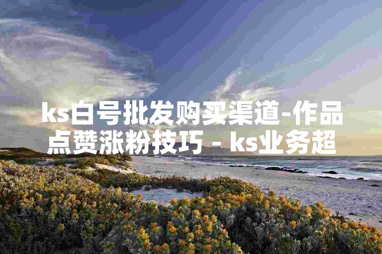 ks白号批发购买渠道-作品点赞涨粉技巧 - ks业务超低价 - 优质低价卡盟平台